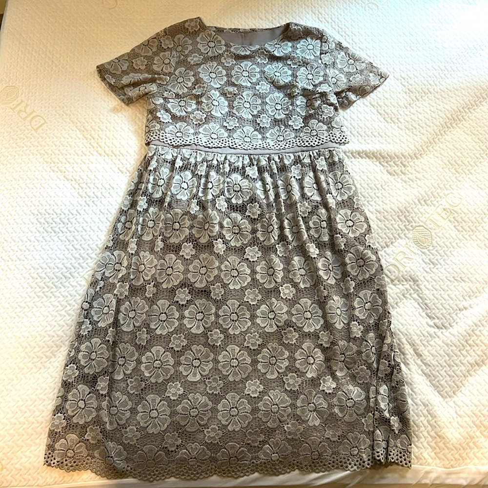 Gray Floral Dress